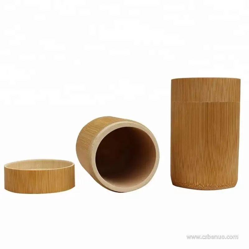 Bamboo Round Matcha Caddy Eco-friendly Organic Matcha Can