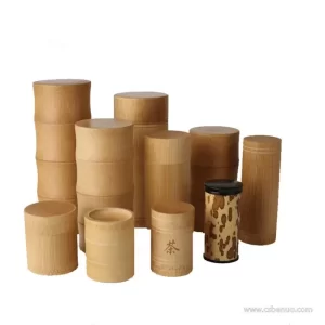 Bamboo Round Matcha Caddy Eco-friendly Organic Matcha Can
