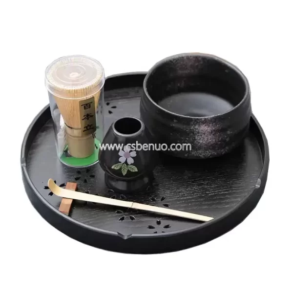 Bamboo Whisk Scoop Pottery Holder Bowl Matcha Tool Set