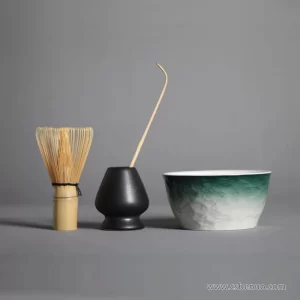 Ceremony Ceramic Chasen Holder Bowl Scoop Bamboo Whisk Set