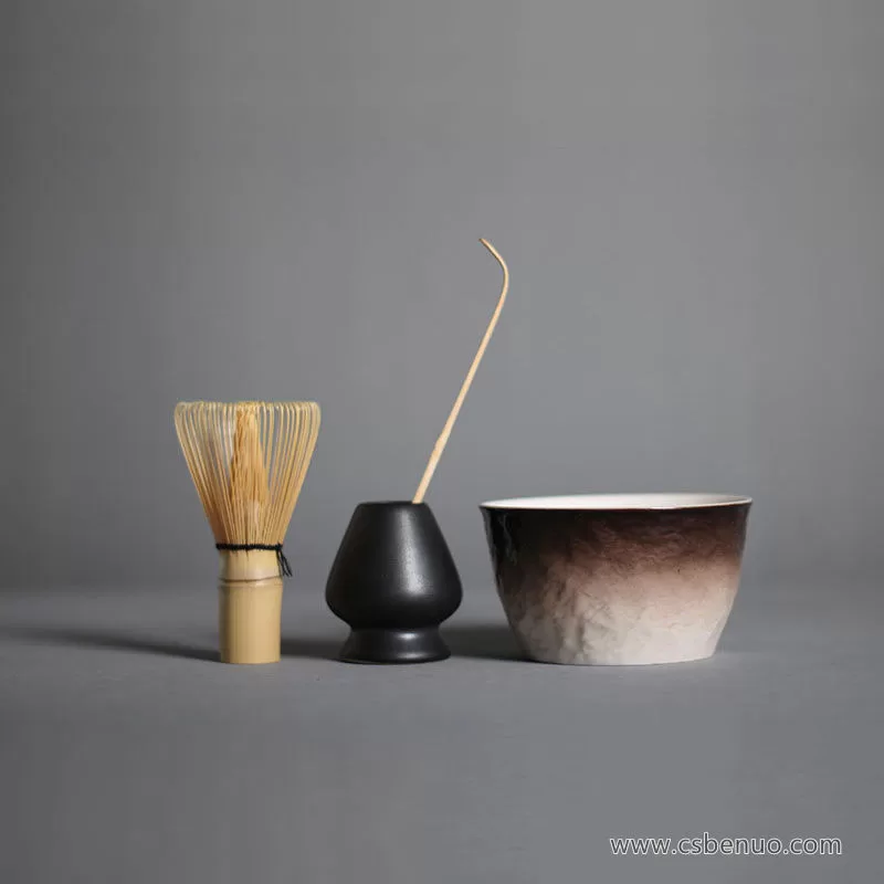 Ceremony Ceramic Chasen Holder Bowl Scoop Bamboo Whisk Set