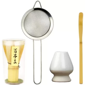 Custom Logo Bamboo Scoop Chasen Matcha Whisk Set