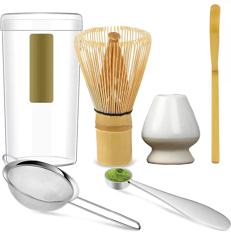 Custom Logo Bamboo Scoop Chasen Matcha Whisk Set