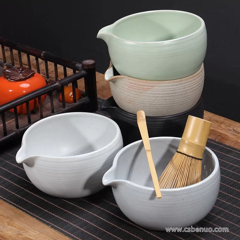 Ceramic Matcha Bowl with Spout