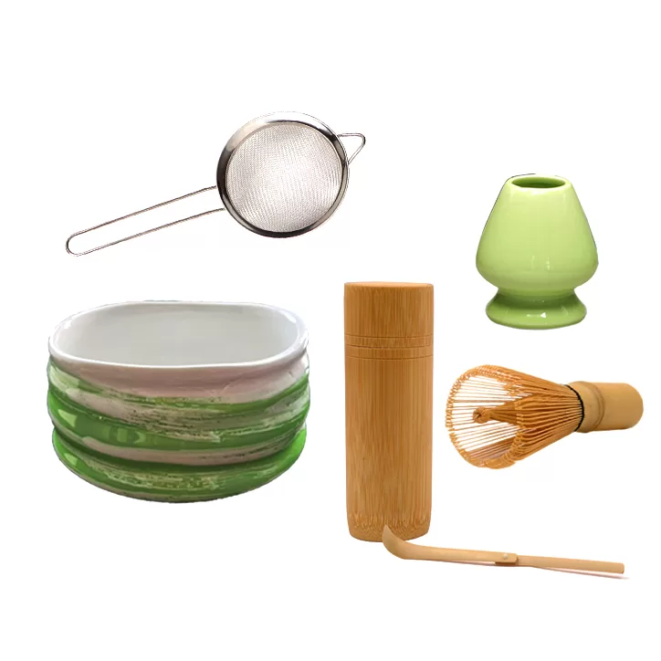 Custom Travel Foldable Scoop Set Organic Bamboo Matcha Whisk