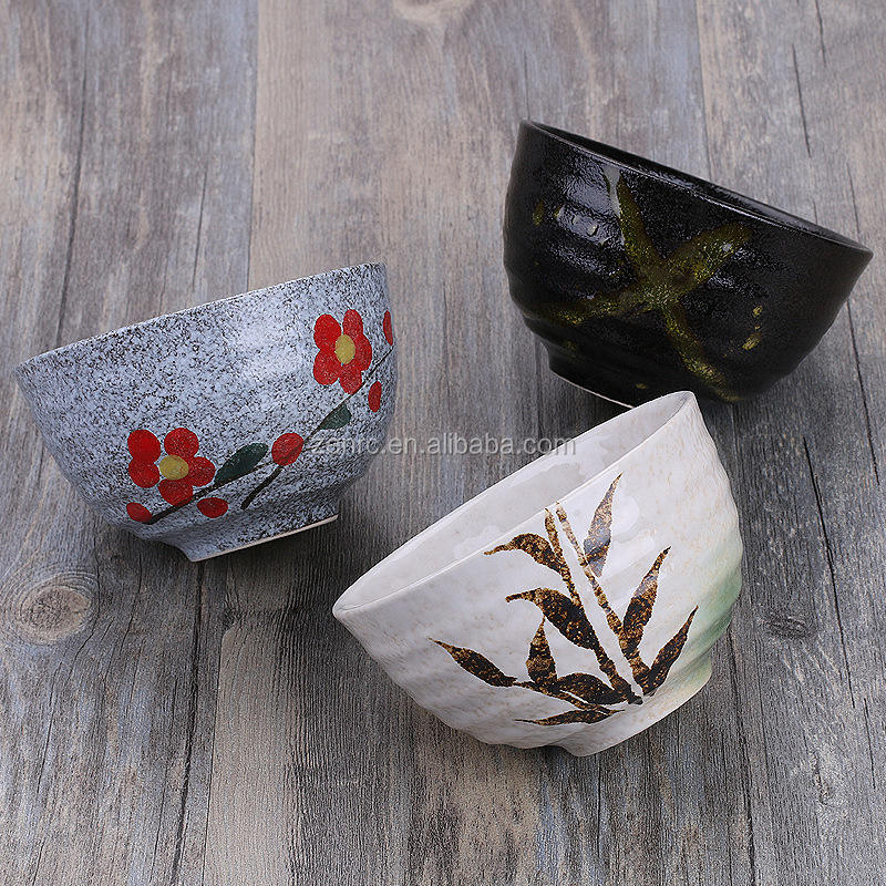 Customizable Pottery Bowl Set Stylish Ceramic Matcha Chawan