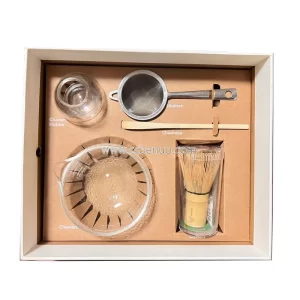 Double Wall Glass Bowl Bamboo Whisk Japanese Matcha Tea Set