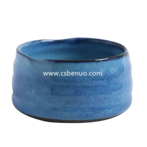 Luxury Blue Handmade Ceramic Japanese Matcha Tea Bowl