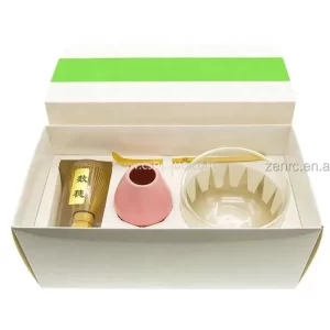 Matcha Chawan Whisk Gift Set Double Wall Glass Tea Bowl