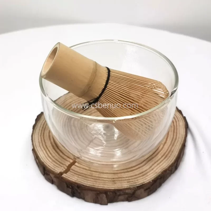 Factory Supply Clear Double Wall Chawan Matcha Glass Bowl