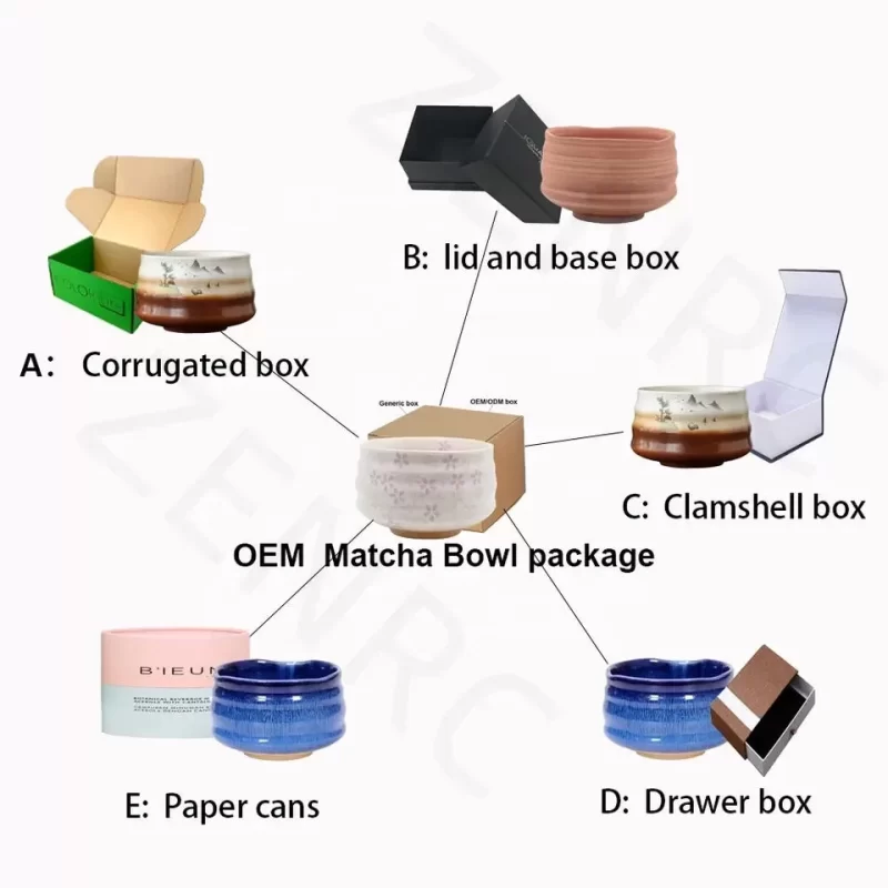 Handmade Crude Pottery Matcha Bowl with Spout - Image 4