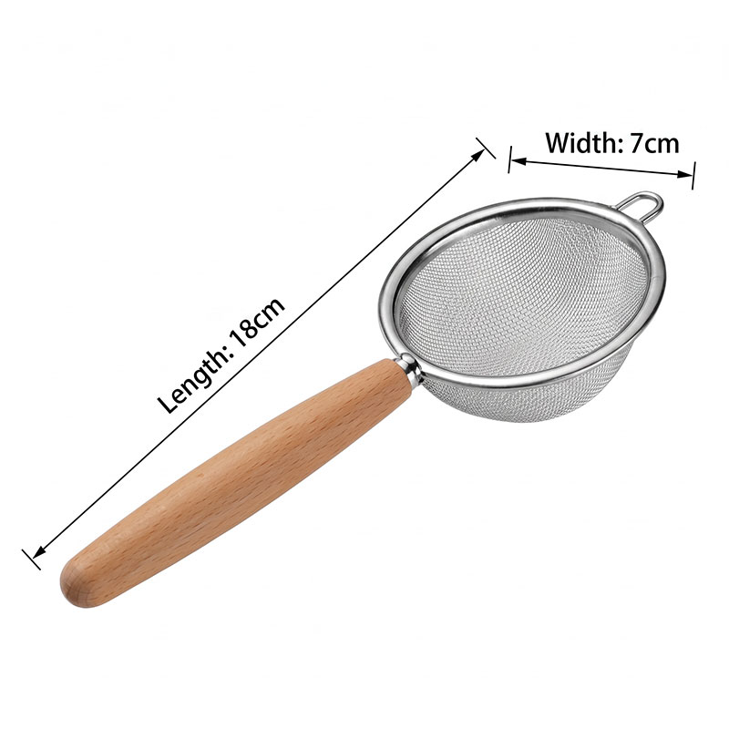 Matcha Strainer with Wooden Handle - Fine Mesh Powder Sifter