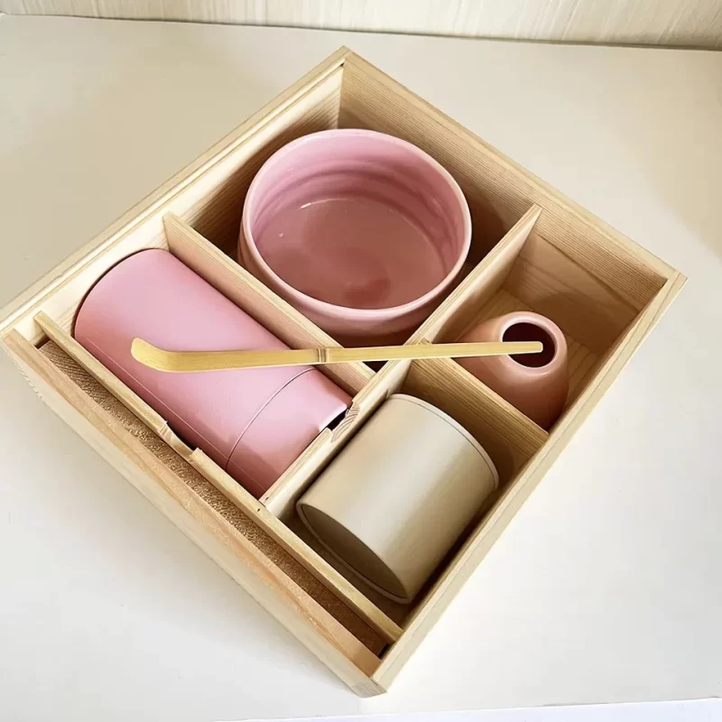 Novelty Whisk Set Kit Gift Porcelain Matcha Chasen Holder