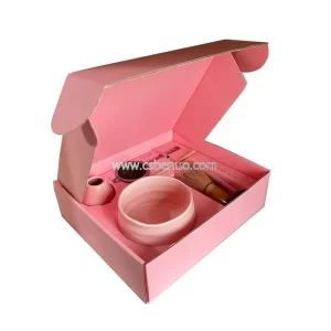 OEM Bamboo Whisk Chasen Sifter Spoon Pink Matcha Set