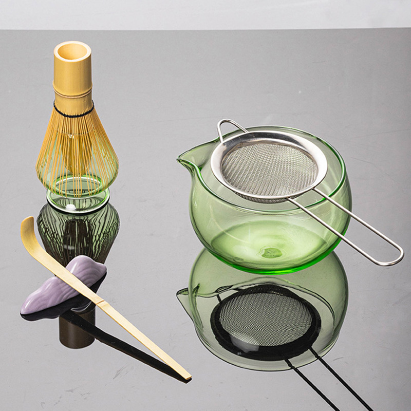 OEM Spout Glass Chawan Whisk Holder Set Factory Supply (3)