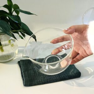 OEM Transparent Chawan Glass Matcha Bowl with Spout