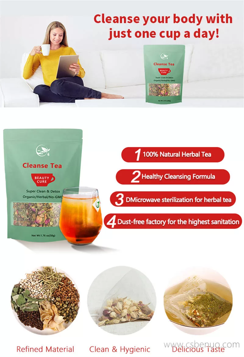 Organic Chinese Detox Private Label Herbal Slimming Tea