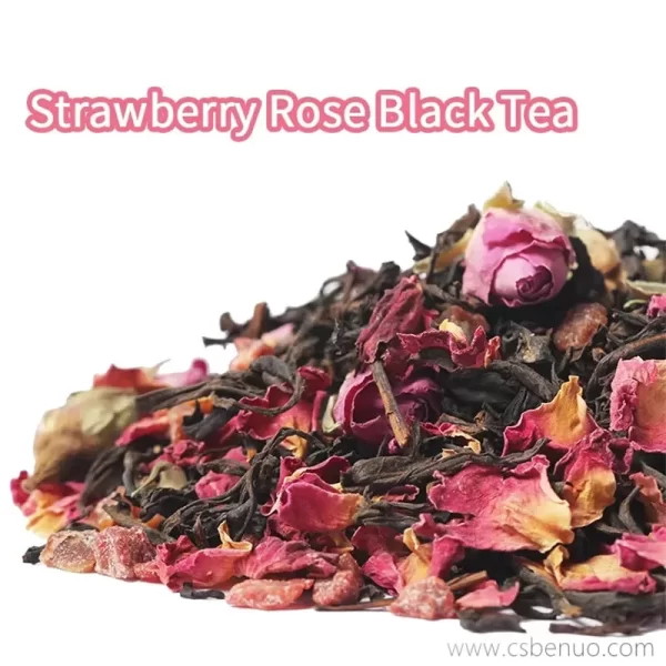 Organic Immune Boosting Loose Leaf Stawberry Rose Black Tea
