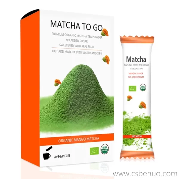 Organic OEM Small Pouch Tea Powder Matcha To Go