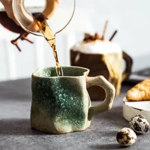 Special-shaped Retro Stoneware Mug French Exquisite Coffee Cup