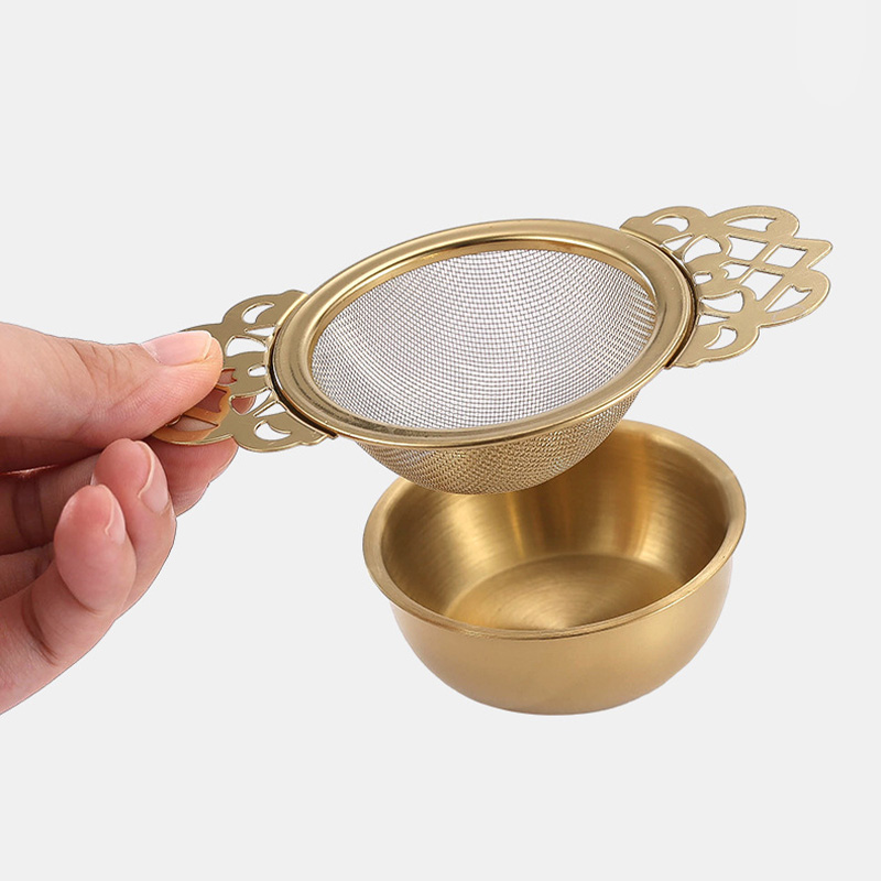 Golden Stainless Steel Fine Mesh Matcha Tea Strainer