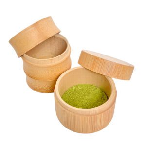 Bamboo Round Matcha Caddy Eco-friendly Organic Matcha Can