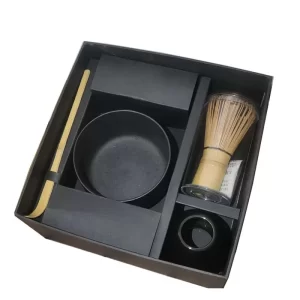 Bamboo Whisk Holder Ceramic Bowl Sifter Matcha Starter Kit