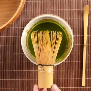 Custom Logo Natural Traditional Bamboo Matcha Whisk and Stand