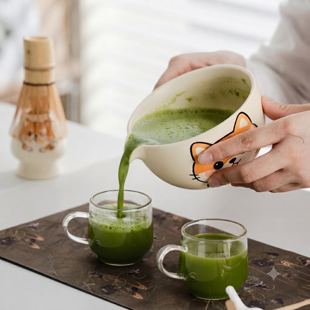 Custom Matcha Tea Starter Kit Spout Chawan