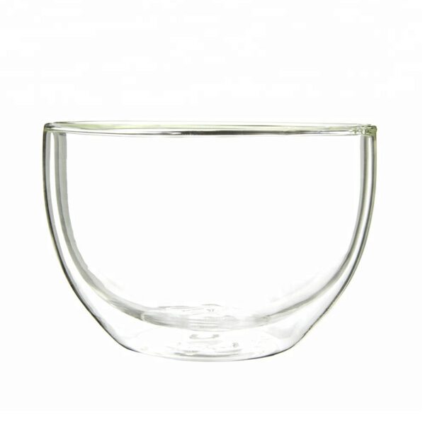 Factory Supply Clear Double Wall Chawan Matcha Glass Bowl
