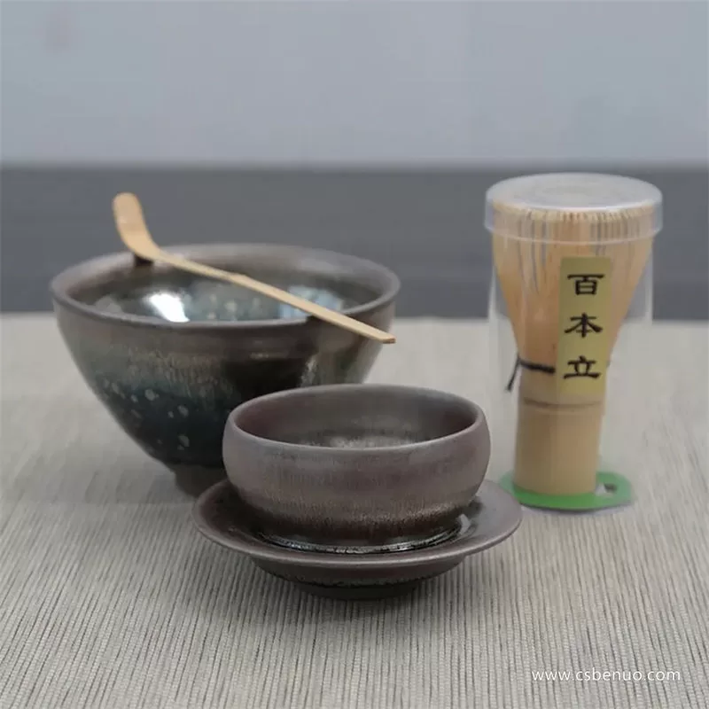 Song Jianzhan Chawan Delicacy Glaze Matcha Tea Bowl Set