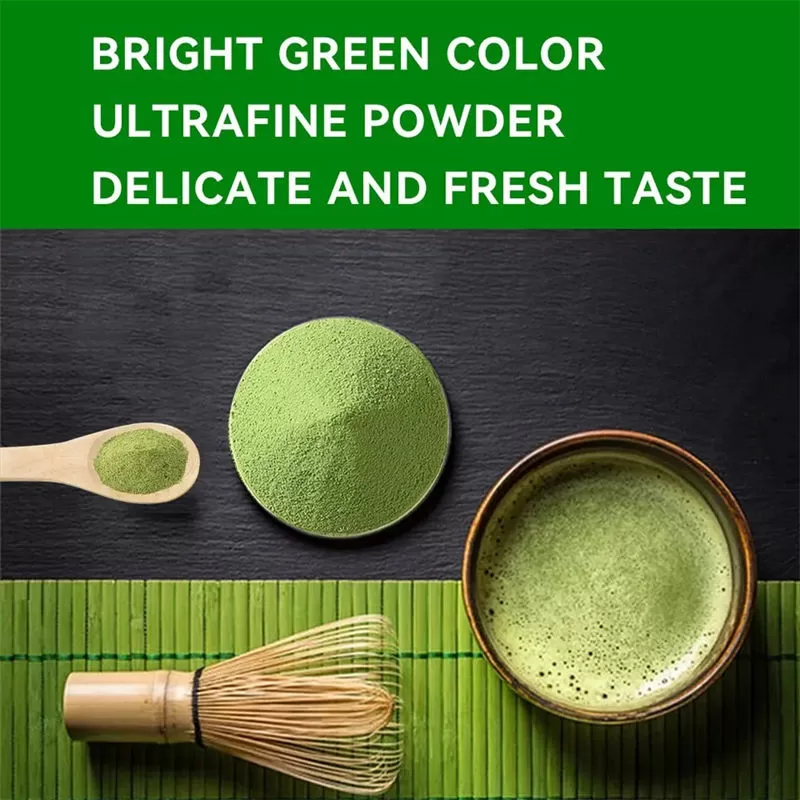 bright green color ultrafine powder delicate and fresh taste