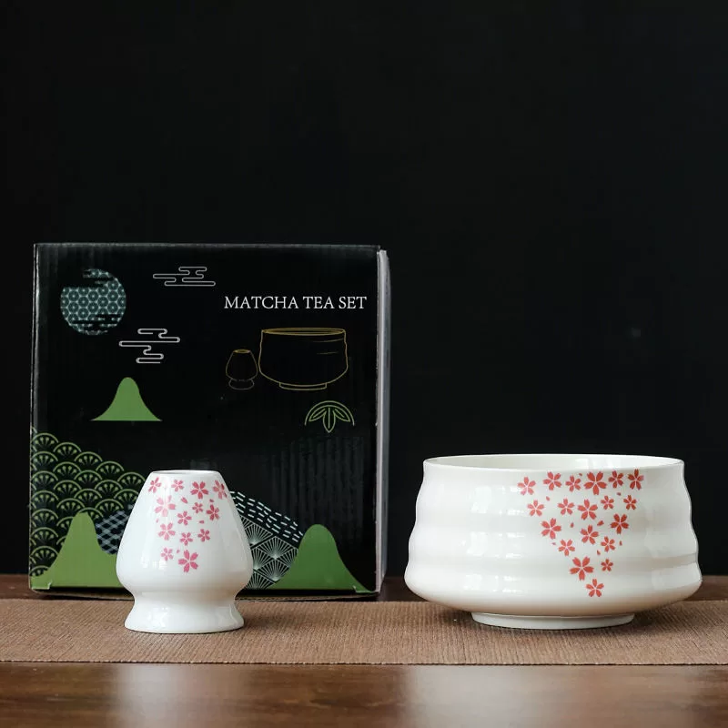 OEM Ceremony Ceramic Matcha Bowl and Whisk Holder