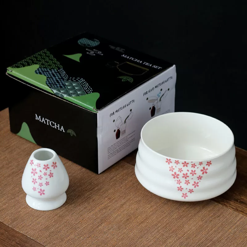 OEM Ceremony Ceramic Matcha Bowl and Whisk Holder