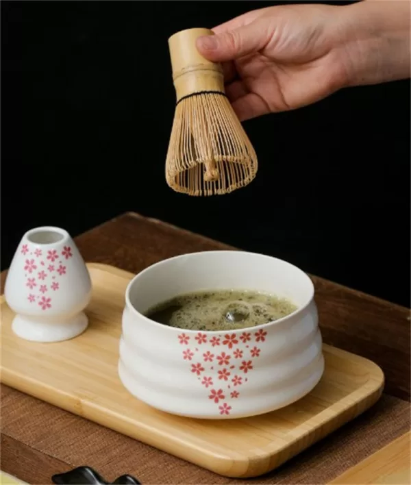 OEM Ceremony Ceramic Matcha Bowl and Whisk Holder