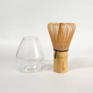 Handmade OEM Clear Glass Bamboo Whisk Holder