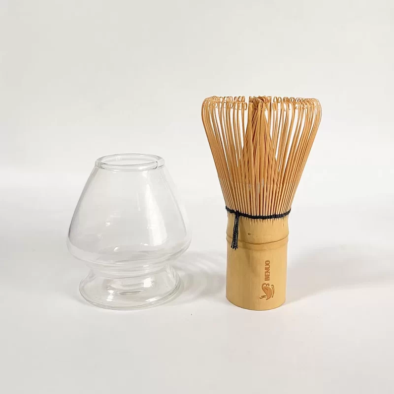 Handmade OEM Clear Glass Bamboo Whisk Holder