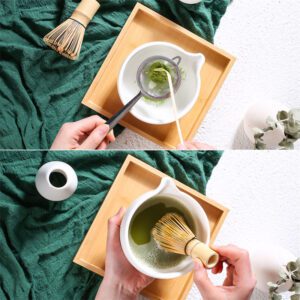 Ceremony Gift Set Bamboo Whisk Ceramic Bowl Pink Matcha Kit 6
