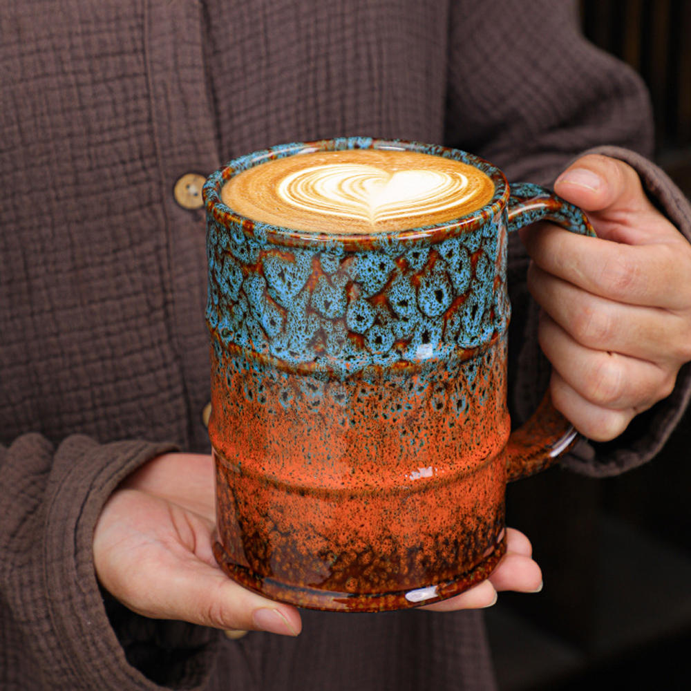 Creative Oil Drum Ceramic Espresso Mugs