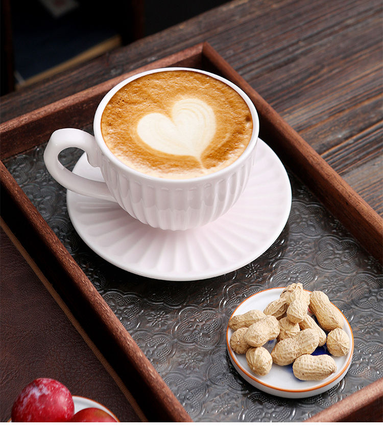 Handmade Striped Espresso Cup and Saucer Set