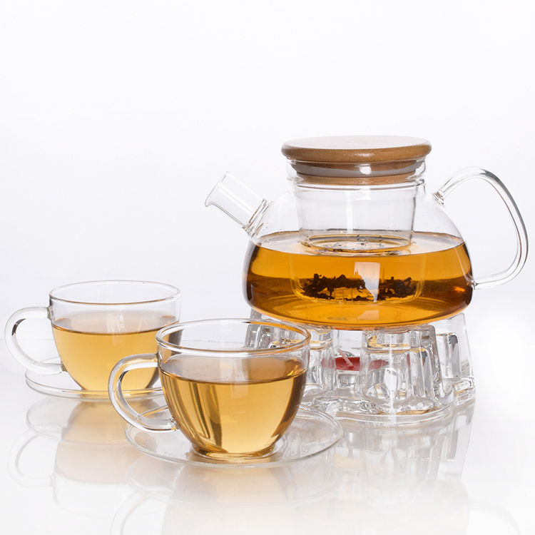 Heat Resistant Handmade Glass Teapot with Strainer