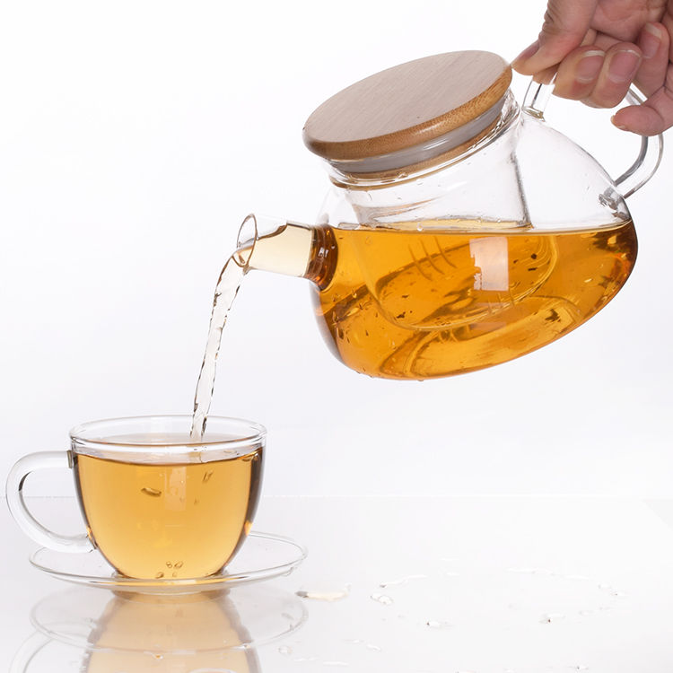 Heat Resistant Handmade Glass Teapot with Strainer
