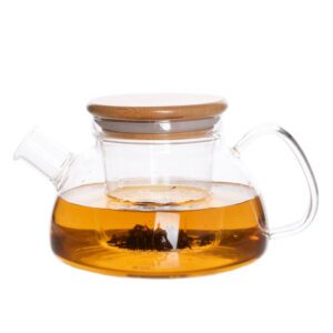 Heat Resistant Handmade Glass Teapot with Strainer