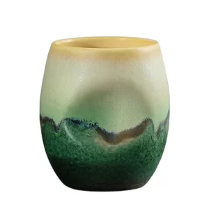 OEM 230ml Handmade Green Pottery Coffee Mugs