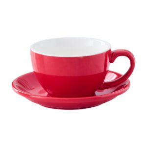 OEM Colorful Simple Ceramic Latte Cups and Saucers