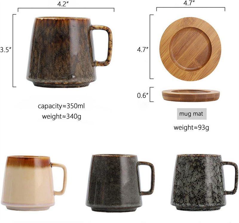 Unique Altered Glaze Pottery Mugs Handmade