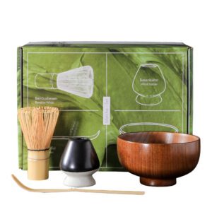 Wood Bowl Bamboo Whisk Ceremonial Matcha Kit
