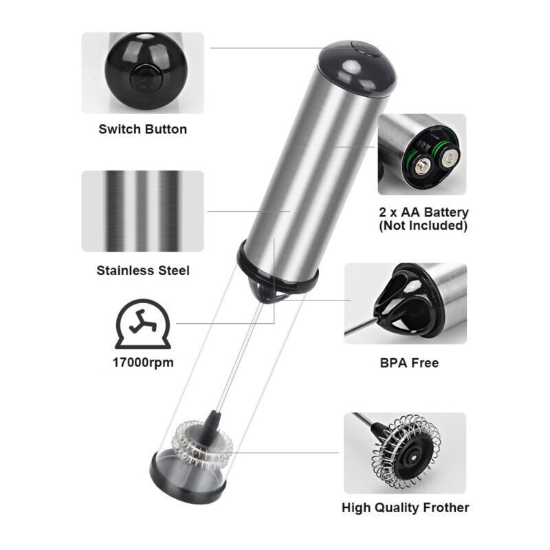 Handheld Stainless Steel Frother Matcha Stirrer Electric - Image 3