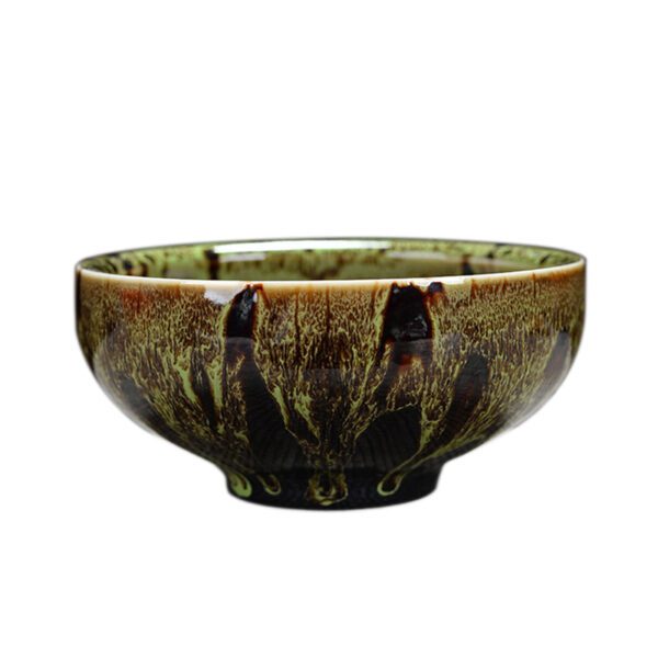 550ml Handmade Natural Glaze Green Tea Ceramic Bowl
