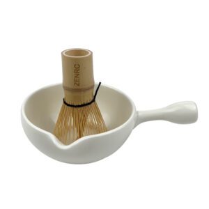 Traditional White Ceremic Handle Matcha Bowl